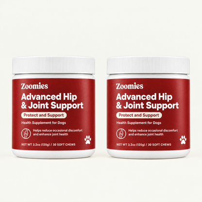 2 jars of Zoomies Advanced Hip & Joint Support